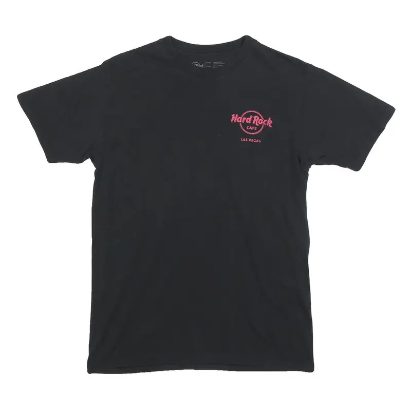 Hard Rock Cafe Mens Black Las Vegas Graphic T-Shirt S Short Sleeve Crew Neck 1