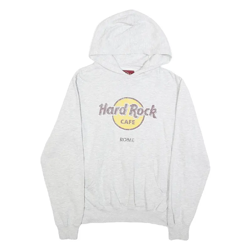 Hard Rock Cafe Mens Grey Hoodie M Cotton Blend Pullover Casual Hoodie 1