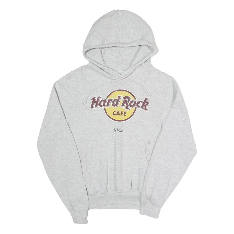 Hard Rock Cafe Mens Grey Hoodie S Cotton Blend Pullover Casual 1