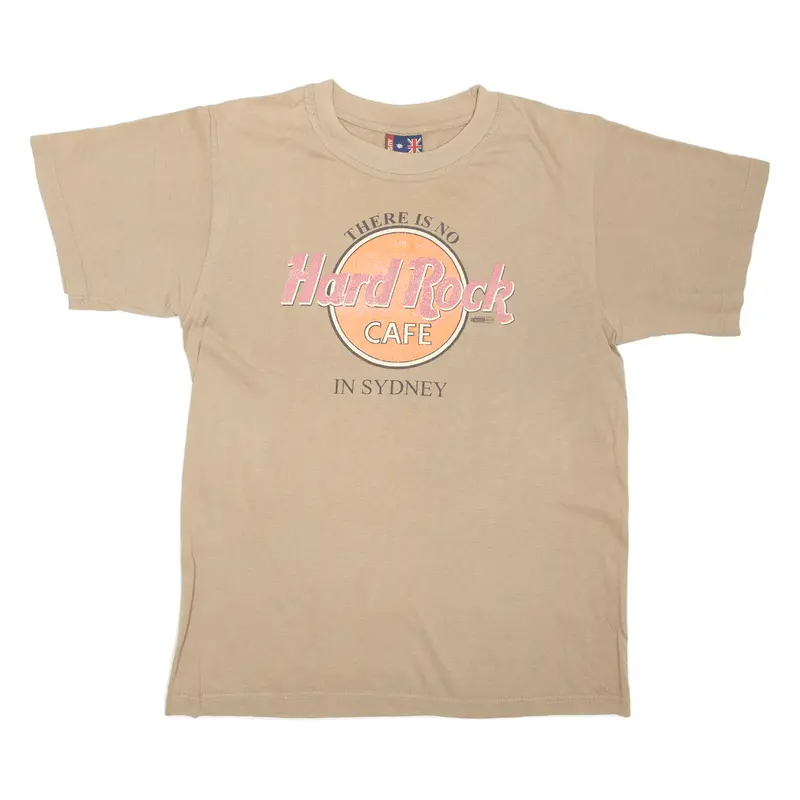 Hard Rock Cafe Sydney Mens T-Shirt Brown S 1