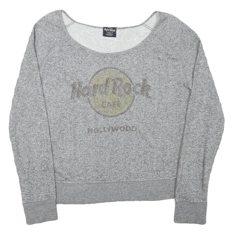 Hard Rock Cafe Womens Grey Hollywood Pullover Sweatshirt M Cotton Blend 1