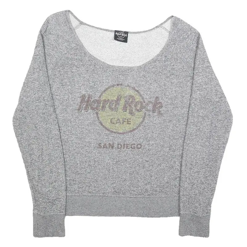 Hard Rock Cafe Womens Grey San Diego Scoop Neck M Cotton Blend Sweatshirt 1