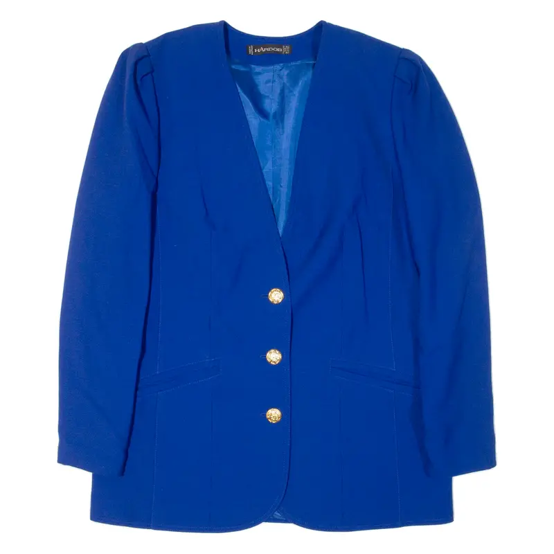 Hardob Womens Blazer Jacket Blue Wool Uk 14 1
