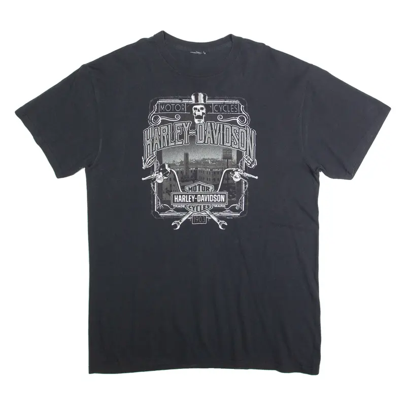 Harley Davidson Mens Biker T-Shirt Black L 1