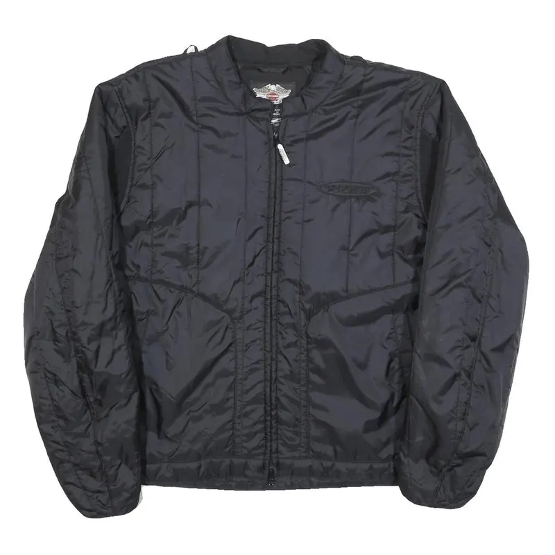 Harley Davidson Mens Black Jacket Xl Polyester Blend Plain Zip Casual Motorcycle 1