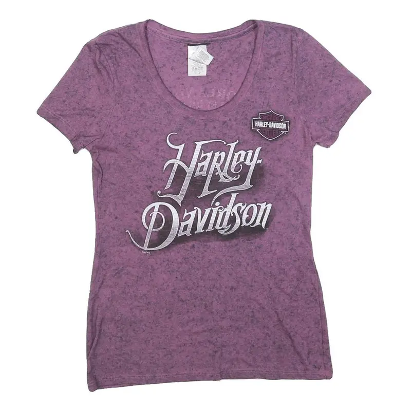 Harley Davidson Mens Purple Graphic T-Shirt S Short Sleeve Round Neck Orlando 1