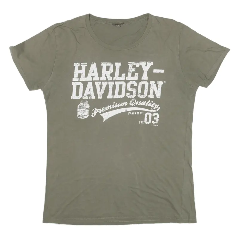 Harley Davidson Moro Senn Densburen Switzerland Womens Biker T-Shirt Green M 1