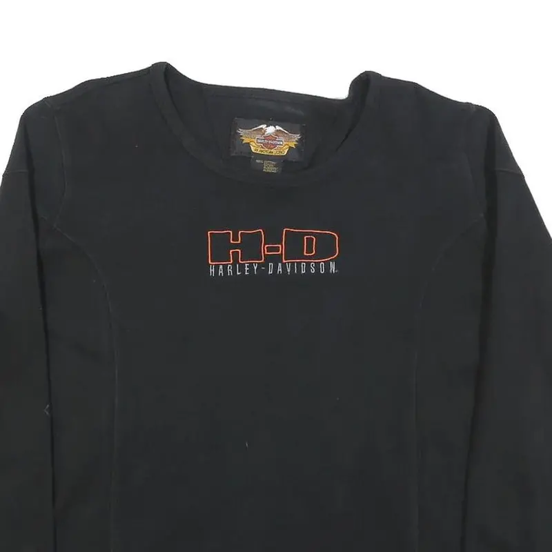 Harley Davidson Womens Black Cotton Crew Neck Xl Sweatshirt H-D Logo 2