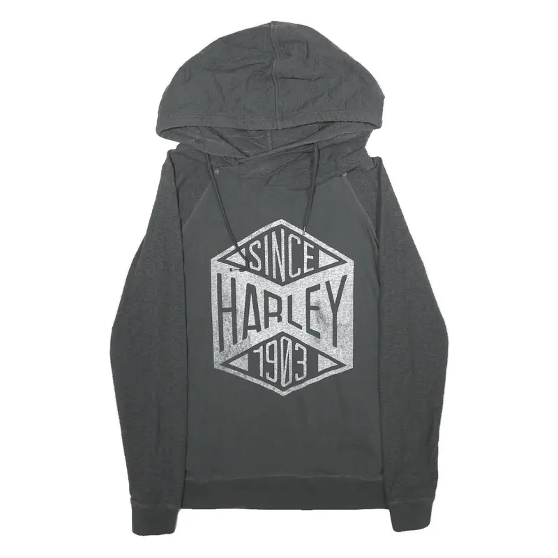 Harley Davidson Womens Black Pullover Hoodie L Since 1903 Cotton Casual 1