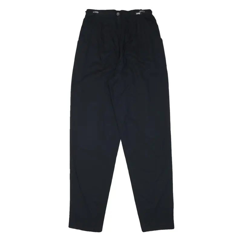 Hauser Womens Cotton Blend Black Relaxed Tapered Trousers W26 L31 Toggle Closure 1