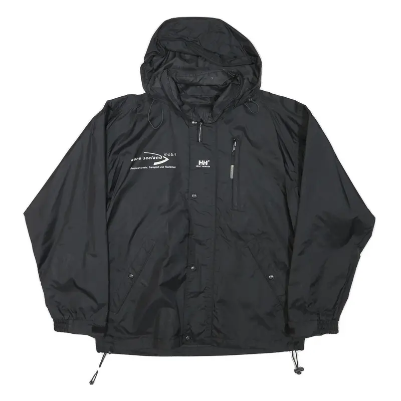 Helly Hansen Mens Black Outdoor Jacket S Polyester Blend Zip Hooded Plain 1