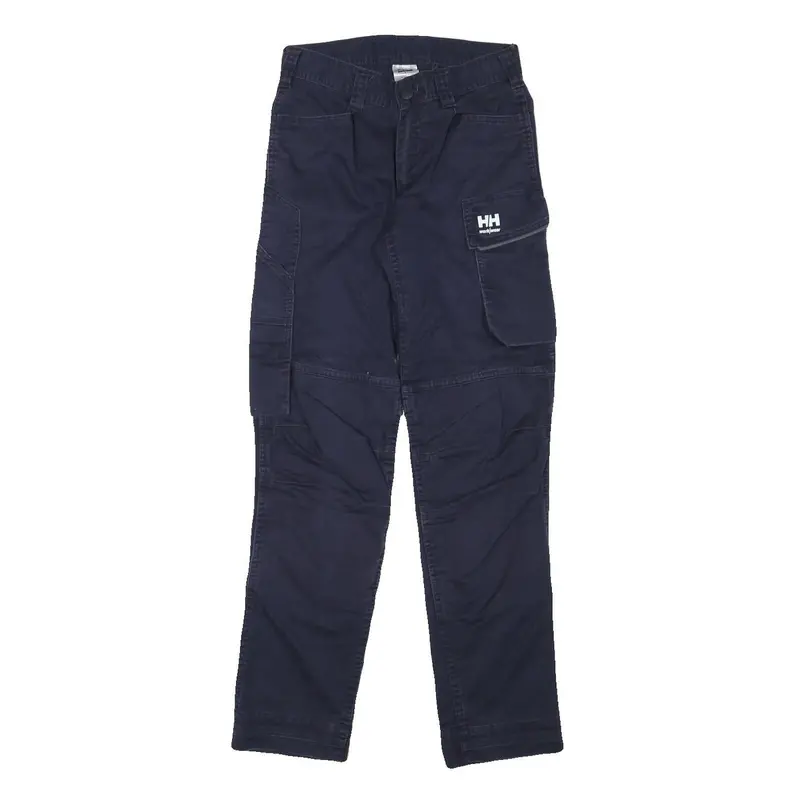 Helly Hansen Mens Navy Blue Regular Fit Straight Leg Cotton Blend Trousers W25 1