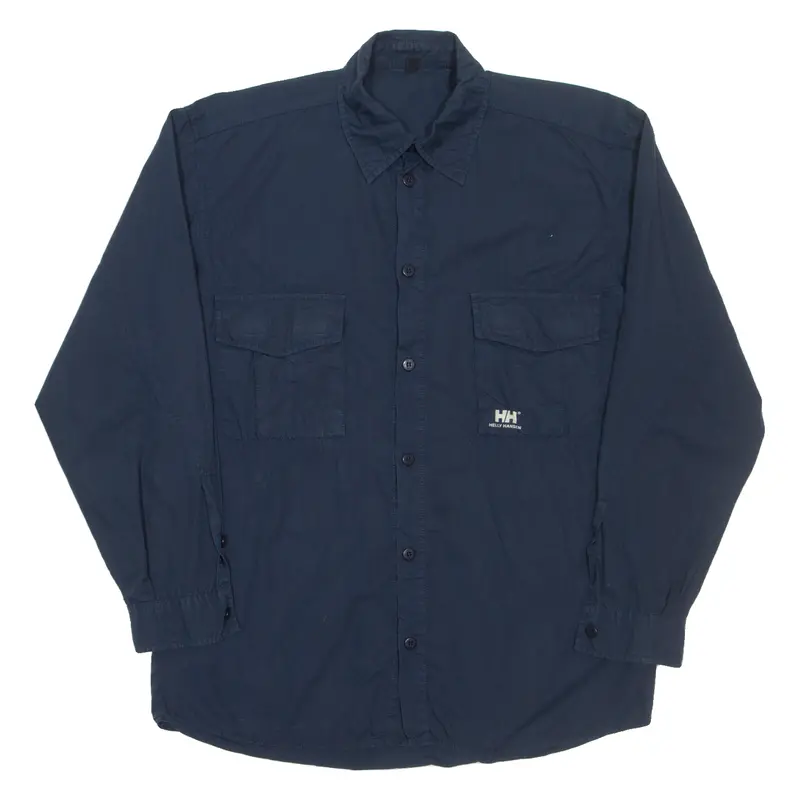 Helly Hansen Mens Plain Shirt Blue Long Sleeve M 1