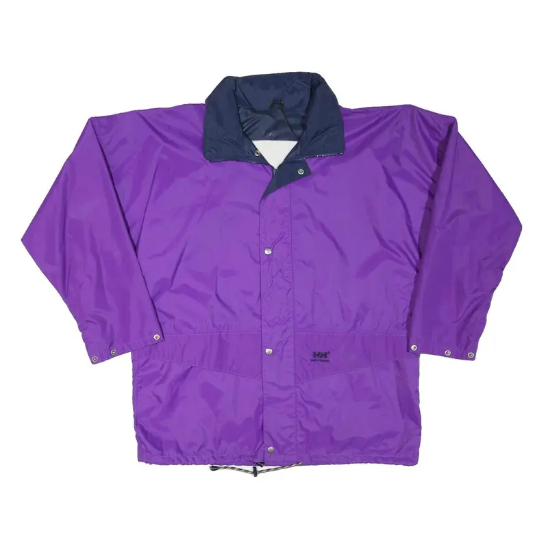 Helly Hansen Mens Purple & Navy Outdoor Jacket Xl Polyester Blend Plain Water 1