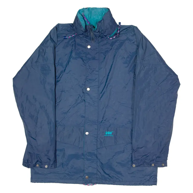 Helly Hansen Mens Rain Coat Blue 90S Hooded 2Xl 1