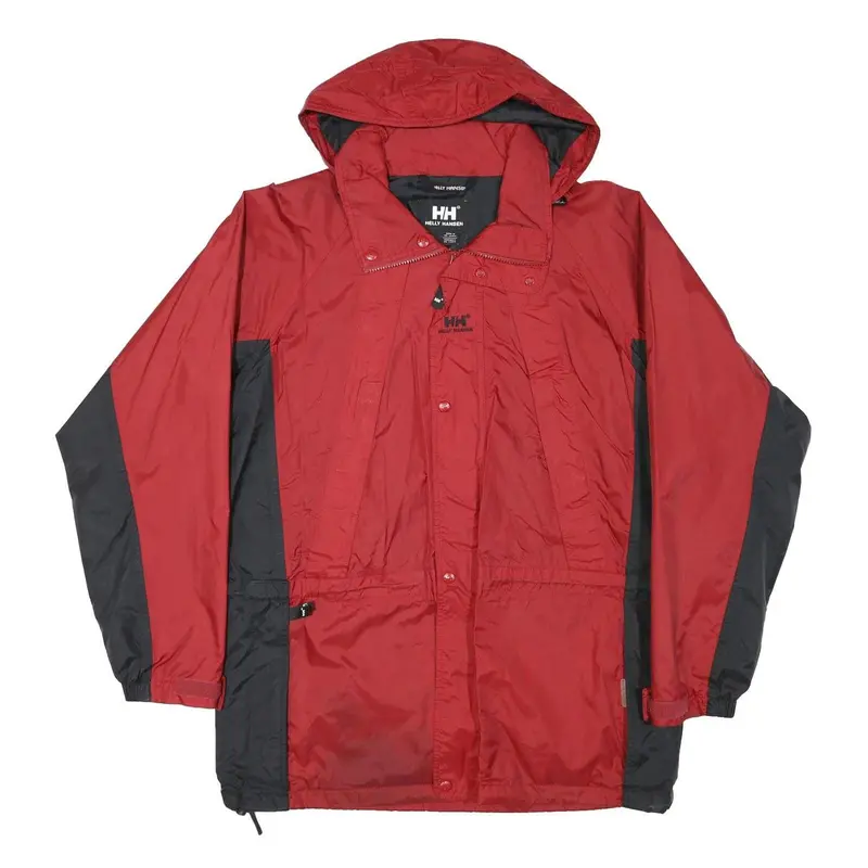 Helly Hansen Mens Red & Black Outdoor Zip Jacket M Polyester Blend Hooded 1