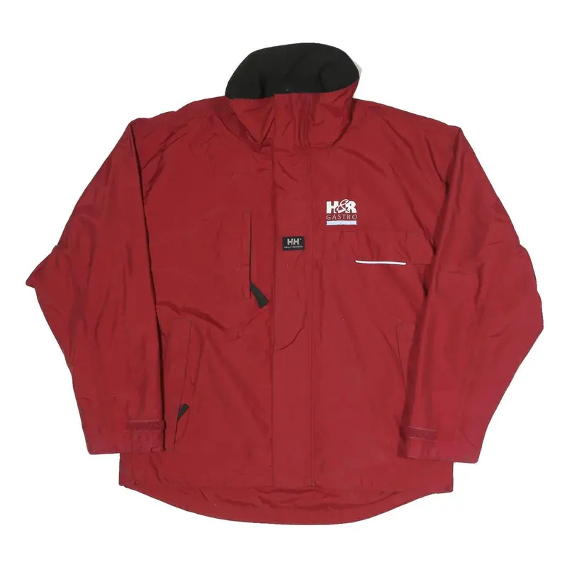 Helly Hansen Mens Red Classic Jacket L Polyester Blend Zip H&R Gastro Logo 1