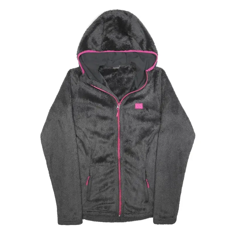 Helly Hansen Womens Black & Pink Hooded Jacket M Polyester Blend Fleece Outdoor 1