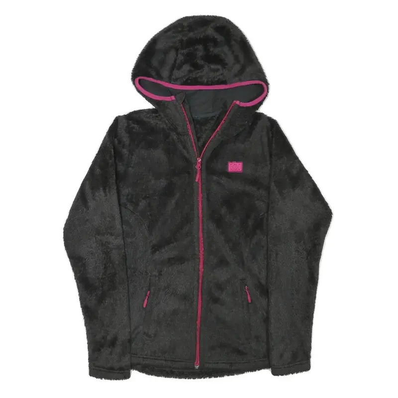 Helly Hansen Womens Black & Pink Hooded Zip Fleece Jacket Xs Polyester Blend 1