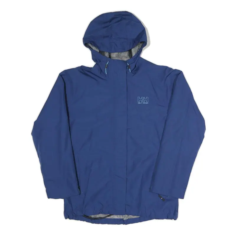 Helly Hansen Womens Blue Outdoor Jacket L Polyester Blend Zip Hooded Plain 1