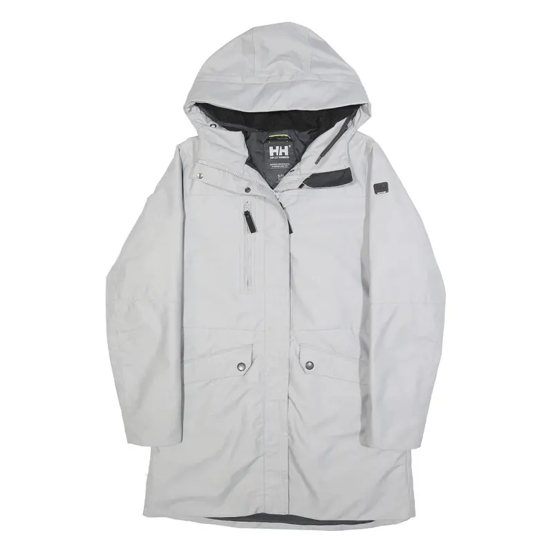 Helly Hansen Womens Grey Outdoor Jacket S Polyamide Blend Plain Hooded Zip 1