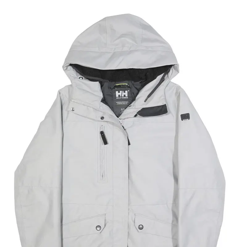 Helly Hansen Womens Grey Outdoor Jacket S Polyamide Blend Plain Hooded Zip 2