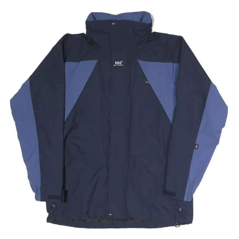 Helly Hansen Womens Navy Blue Outdoor Jacket M Polyester Blend Zip Pattern 1