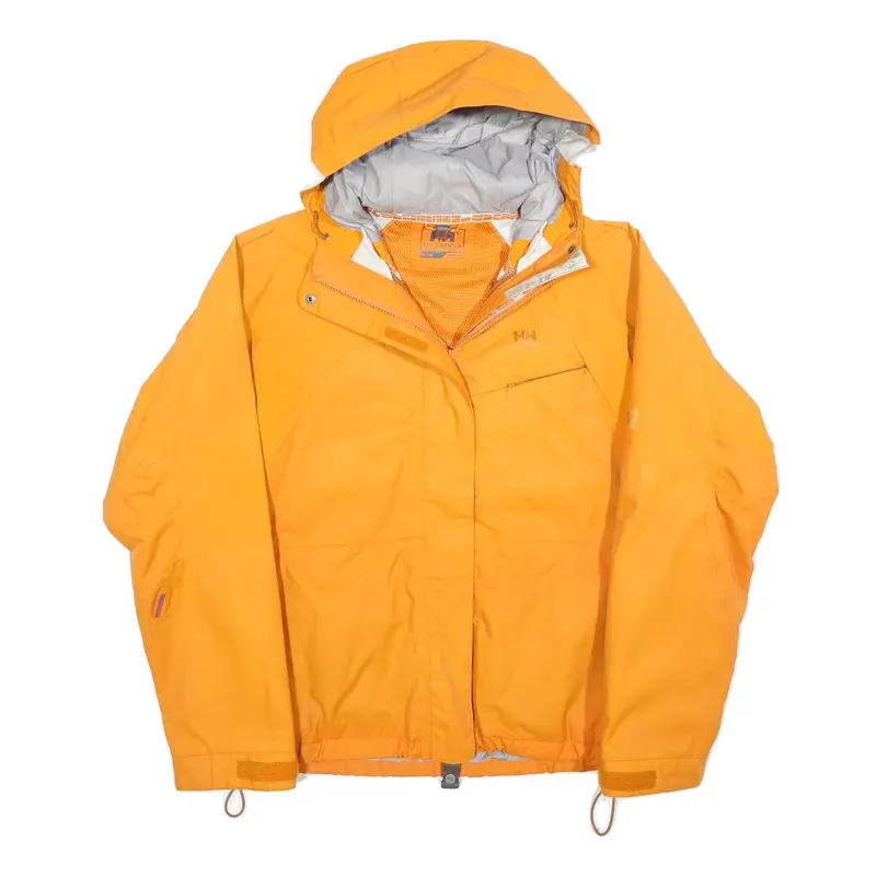 Helly Hansen Womens Yellow Outdoor Jacket M Polyester Hooded Zip Casual 1