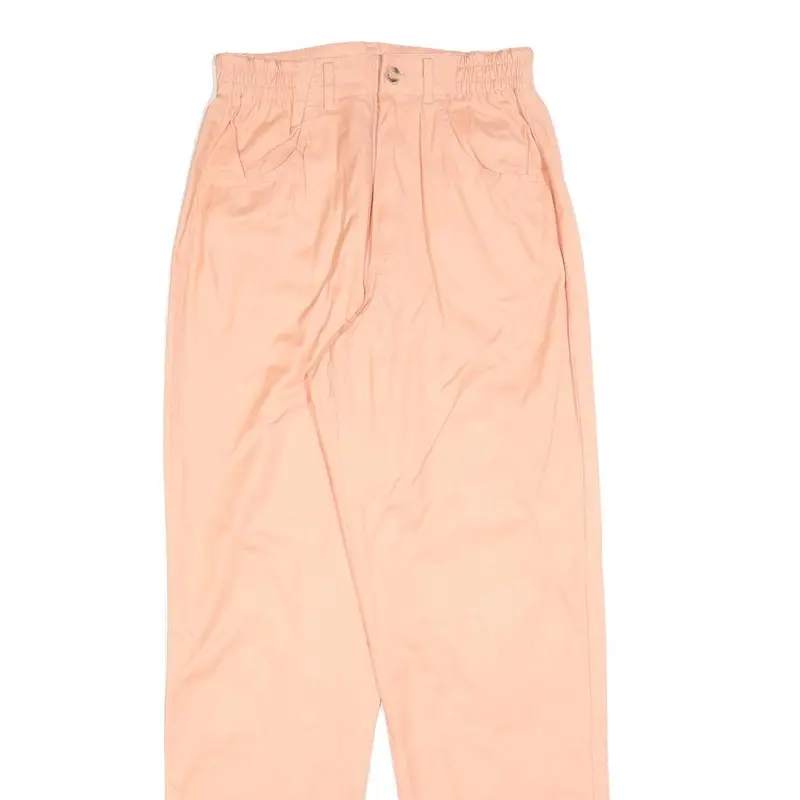Hennes Womens Cotton Blend Peach Relaxed Straight Trousers W26 L32 Casual 2
