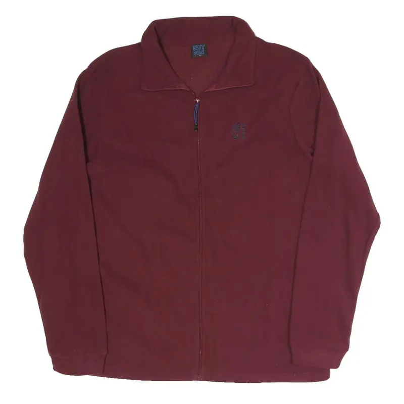 Henry Barrows Mens Maroon Jacket L Polyester Blend Plain Zip Casual Lightweight 1