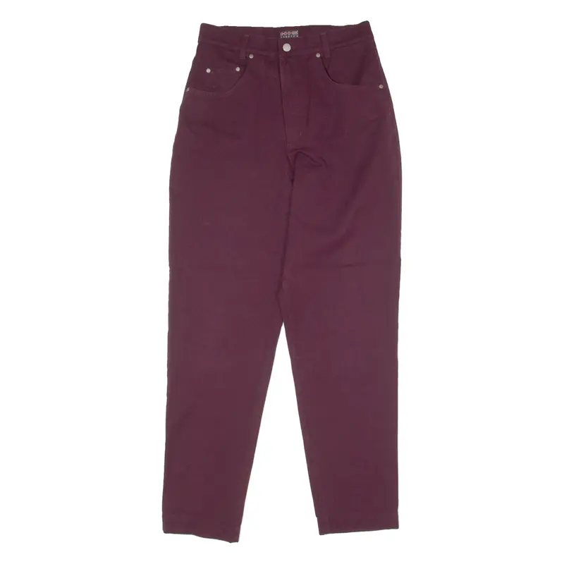 Henry I Siegel Stretch Chino Womens Twill Trousers Maroon Tapered W30 L30 1