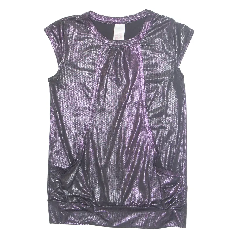 Here And There Metallic Womens Top Purple S 1
