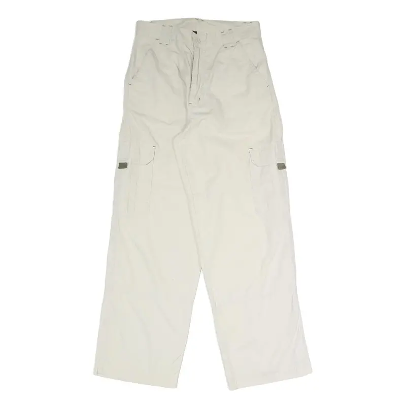 Here & There Womens Polyester Blend Beige Regular Cargo Trousers W28 L30 Casual 1