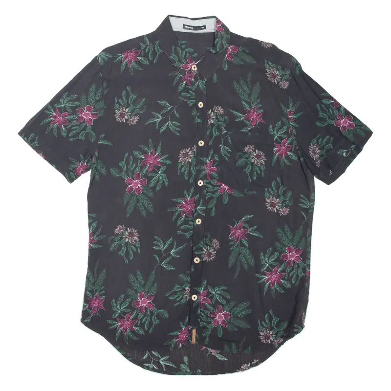 Hering Mens Shirt Black Viscose Floral L 1