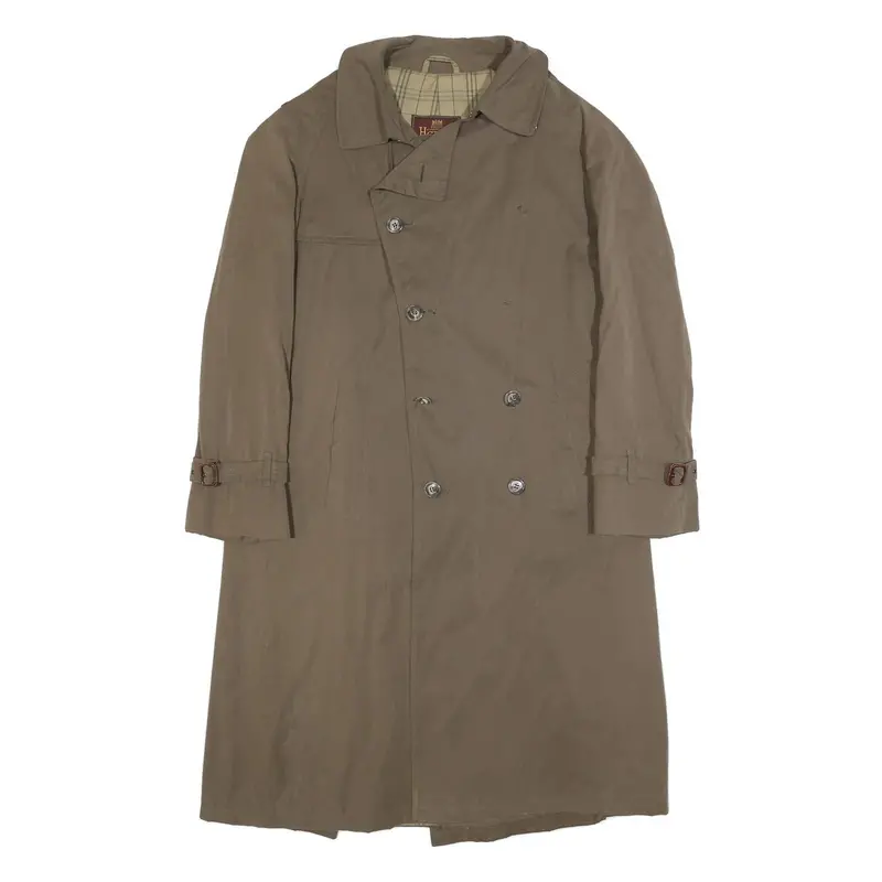 Herno Mens Beige Synthetic Classic Trench Jacket L Button Closure Elegant 1