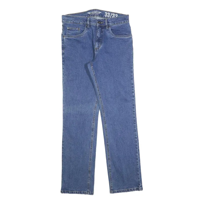Hero By John Meddox Mens Jeans Blue Regular Straight Denim Medium W33 L32 1