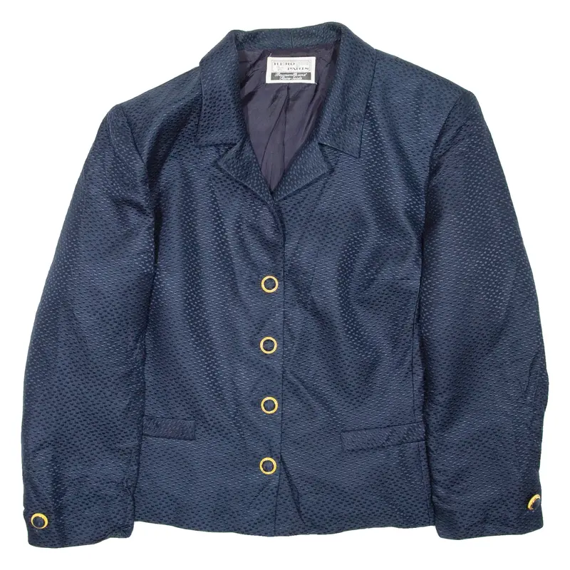 Hero Paris Womens Blazer Coat Blue Spotted M 1