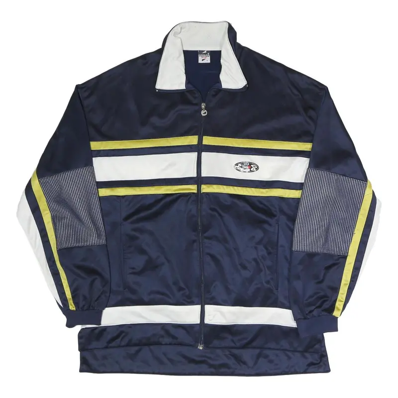 Herod Sport Mens Navy & White Sports Jacket L Polyester Blend Zip Track Top 1