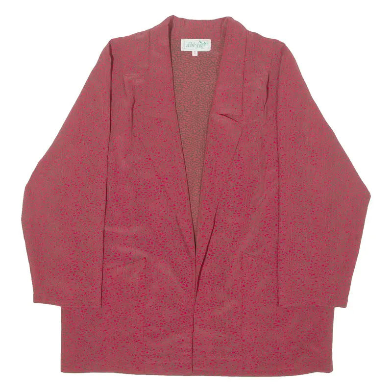 Herze Folle Womens Blazer Jacket Red 80S Crazy Pattern S 1