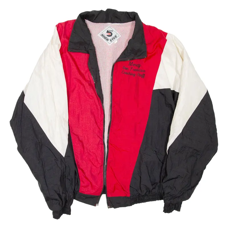 High Five San Francisco Mens Workwear Jacket Red Nylon Usa Colourblock Xl 1