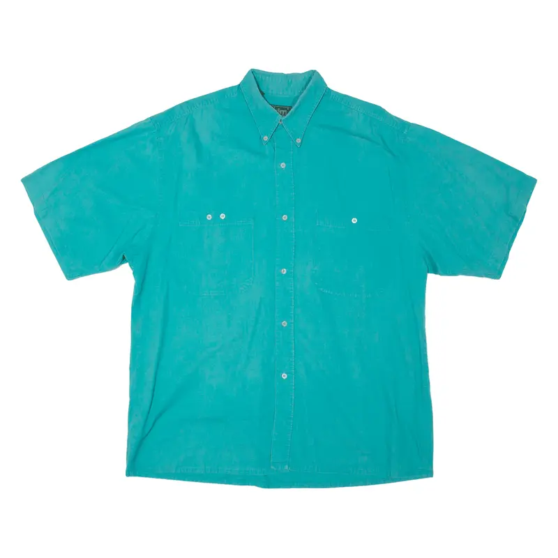 Him Leisure Mens Plain Shirt Blue 90S L 1