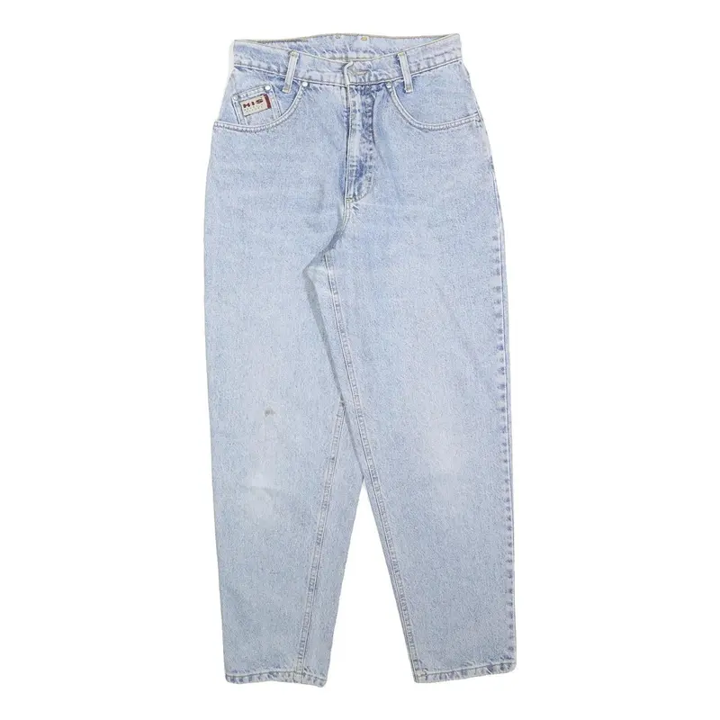His Womens Regular Fit Light Blue Denim Jeans W28 L28 Classic Cotton Blend Zip 1