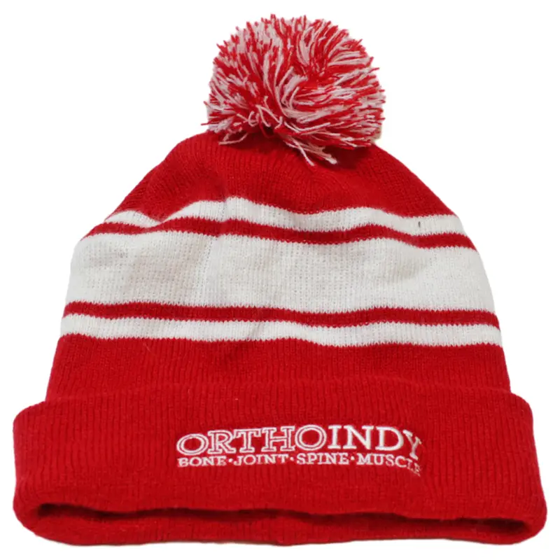 Hit Wear Bobble Mens Beanie Red 1