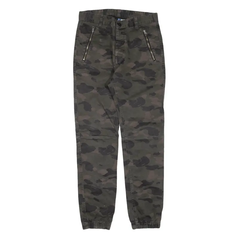 H&M Camo Womens Trousers Green Slim Skinny W30 L28 1