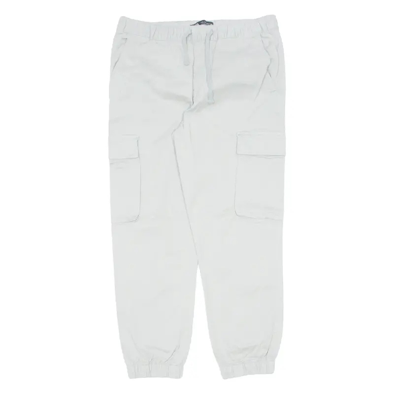 H&M Cargo Jogger Womens Trousers Grey Regular Tapered W32 L27 1