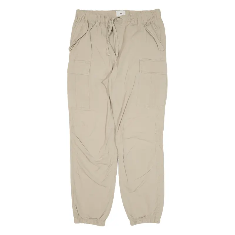 H&M Cargo Womens Trousers Beige Regular Tapered W30 L27 1