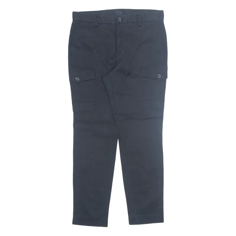 H&M Cargo Womens Trousers Black Slim Tapered W33 L29 1