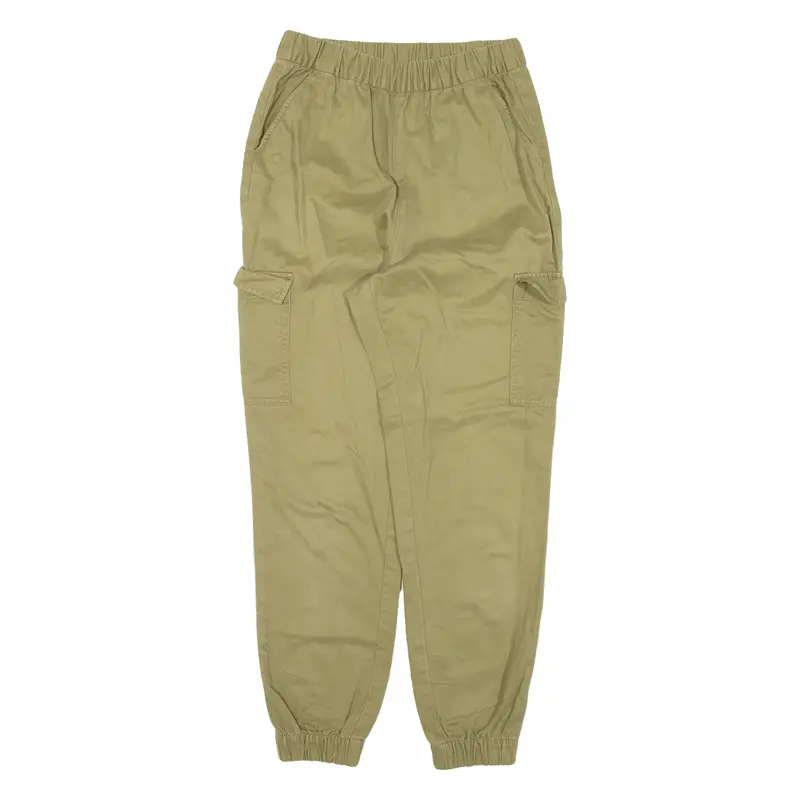 H&M Cargo Womens Trousers Green Relaxed Tapered W26 L27 1