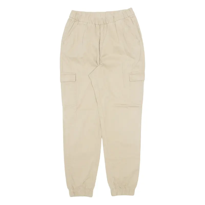 H&M Divided Cargo Womens Trousers Beige Regular Tapered W26 L28 1