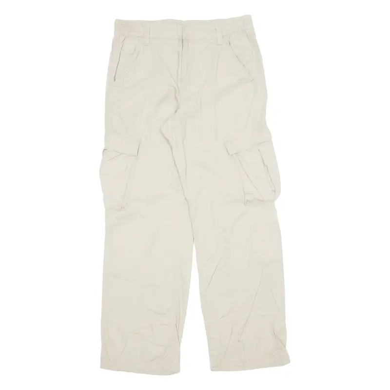 H&M Divided Cargo Womens Trousers Beige Relaxed Straight W32 L31 1